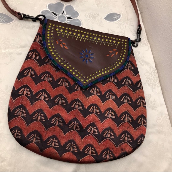 Chinese Crossbody Bag Brown/Orange - Picture 7 of 7